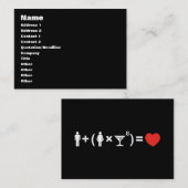 Carte De Visite L'équation d'amour pour les femmes (Devant / Derrière)