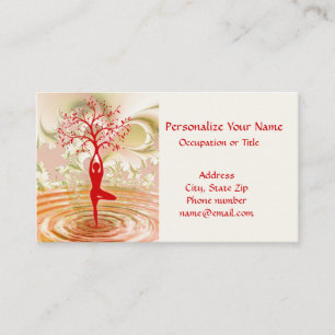 Carte De Visite L'équilibre zen de l'arbre de vie du yoga