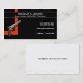 Carte De Visite Les affaires | d'arme d'arme à feu personnalisent (Devant / Derrière)