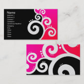 Carte De Visite Les affaires élégantes tourbillonnent rose (Devant / Derrière)