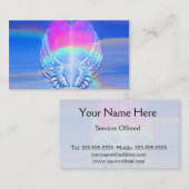 Carte De Visite Les Ailes d'Ange enveloppées dans un coeur (Devant / Derrière)