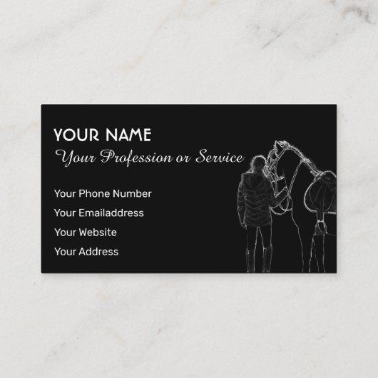 Carte De Visite Les amateurs d'équitation et d'équitation (Dos)