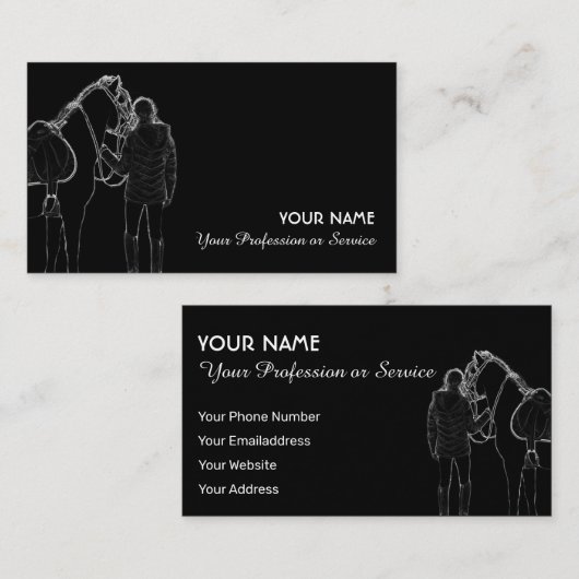 Carte De Visite Les amateurs d'équitation et d'équitation (Devant / Derrière)