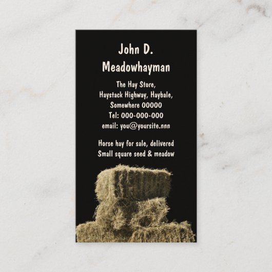 Carte De Visite Les balles de foin carrées dans une pile (Devant)