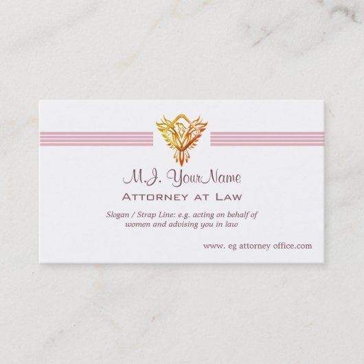 Carte De Visite Les bandes luxueuses et la flamme phoenix de la fe (Devant)