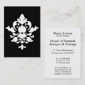 Carte De Visite Les BARBADE dans le blanc sur le noir (Devant / Derrière)