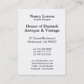 Carte De Visite Les BARBADE dans le blanc sur le noir (Dos)