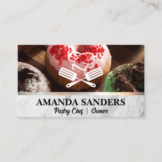 Carte De Visite Les beignets | Logo de Chef Spatula (Devant)