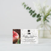 Carte De Visite Les beignets | Marbre blanc Or | Marbre noir (Debout devant)