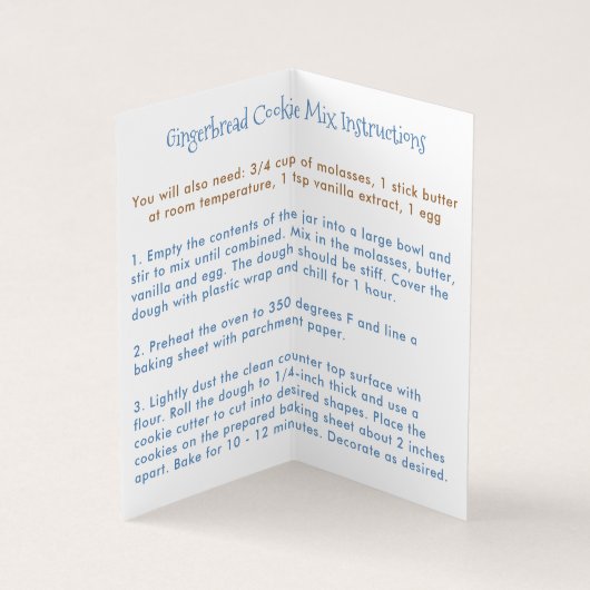 Carte De Visite Les Biscuits En Pain D'Épingle Dans Un Étiquette P (Intérieur)