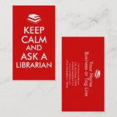 Carte De Visite Les cadeaux de bibliothécaire gardent le calme (Devant / Derrière)