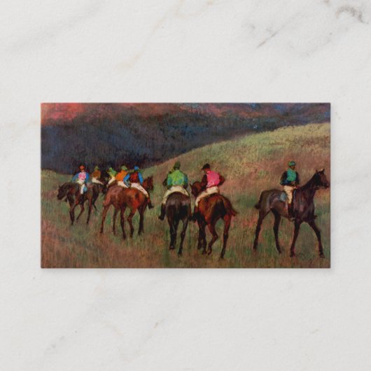 Carte De Visite Les chevaux de course dans un art de cheval de (Devant)