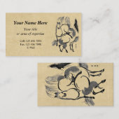 Carte De Visite Les chevaux sous un saule. (Devant / Derrière)