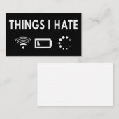Carte De Visite Les choses que je déteste (Devant / Derrière)