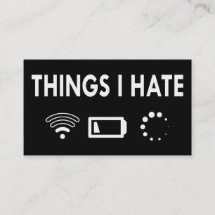Carte De Visite Les choses que je déteste