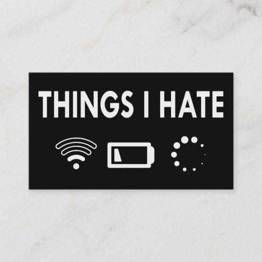 Carte De Visite Les choses que je déteste (Devant)