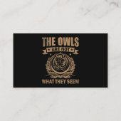 Carte De Visite Les Chouettes Ne Sont Pas Ce Qu'Ils Semblent Drôle (Dos)