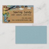 Carte De Visite Les ciseaux de couture chics minables de botte (Devant / Derrière)