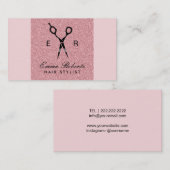 Carte De Visite Les ciseaux noirs de coiffeur élégants pâlissent - (Devant / Derrière)