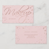 Carte De Visite Les confettis roses d'or de faux de maquillage (Devant / Derrière)