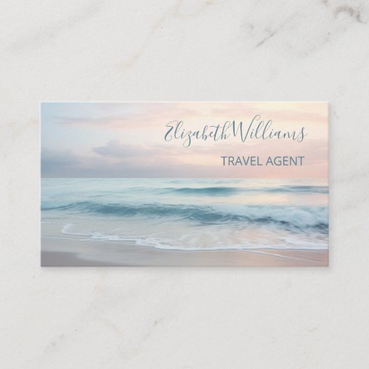 Carte De Visite Les couleurs Ocean Pastel | Code QR (Devant)