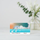 Carte De Visite les dauphins qui brassent dans l'océan (Debout devant)