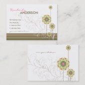 Carte De Visite Les Dots De Fleur De Whimsical Fluent Et Fléchisse (Devant / Derrière)