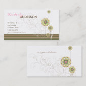 Carte De Visite Les Dots De Fleur De Whimsical Fluent Et Fléchisse (Devant / Derrière)