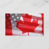 Carte De Visite Les drapeaux canadiens et américains disparaissent (Dos)