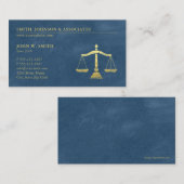 Carte De Visite Les échelles bleues d'avocat de l'or de justice (Devant / Derrière)