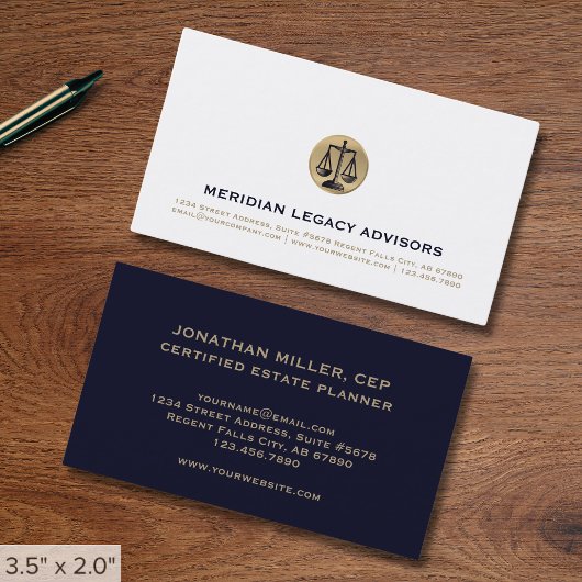 Carte De Visite Les échelles d'or professionnelles de la justice E