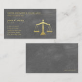 Carte De Visite Les échelles grises d'avocat de l'or de justice (Devant / Derrière)