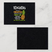 Carte De Visite Les Enseignants Sont Comme Des Ananas. (Devant / Derrière)