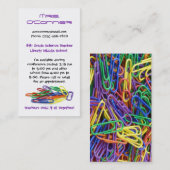 Carte De Visite Les enseignants tiennent ensemble Paperclips Info (Devant / Derrière)
