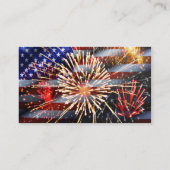 Carte De Visite Les Etats-Unis diminuent et des feux d'artifice (Dos)