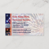 Carte De Visite Les Etats-Unis diminuent et des feux d'artifice (Devant)