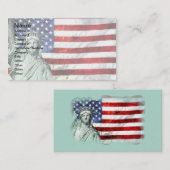 CARTE DE VISITE LES ETATS-UNIS DIMINUENT ET LIBERTÉ (Devant / Derrière)