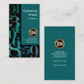 Carte De Visite Les finances bleues de miroitement numérotent la (Devant / Derrière)