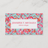 Carte De Visite Les Flamants roses d'aquarelle ont recueilli le (Devant)