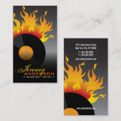 Carte De Visite Les flammes chaudes du feu brûlent le rétro vinyle (Devant / Derrière)