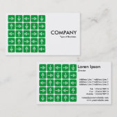Carte De Visite Les flèches de LED ajustent le vert - blanc (Devant / Derrière)