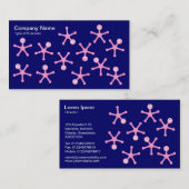 Carte De Visite Les flèches - Rose sur la Marine profonde (Devant / Derrière)