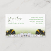 Carte De Visite Les fleurs blanches avec bourdons disparaissent en (Dos)