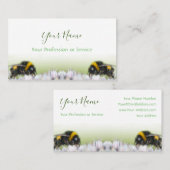 Carte De Visite Les fleurs blanches avec bourdons disparaissent en (Devant / Derrière)