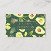 Carte De Visite Les fleurs d'Avocado | Dark Green Rustic Professio (Devant)