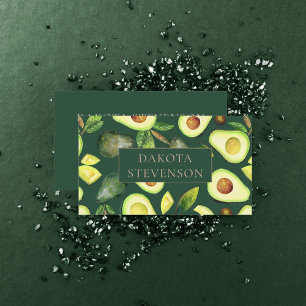 Carte De Visite Les fleurs d'Avocado   Dark Green Rustic Professio