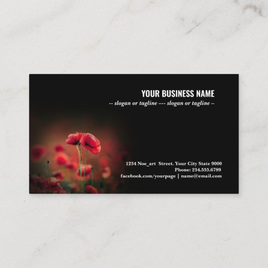 Carte De Visite Les fleurs de coquelicots en été (Dos)