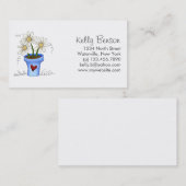 Carte De Visite Les fleurs de la mère · Pot de fleur bleu (Devant / Derrière)