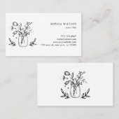 Carte De Visite Les fleurs de Mason Jar (Devant / Derrière)