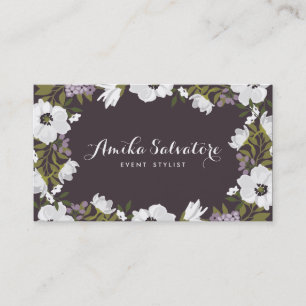 Carte De Visite Les fleurs lilas d'anémone ont personnalisé flor